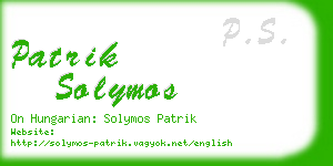 patrik solymos business card